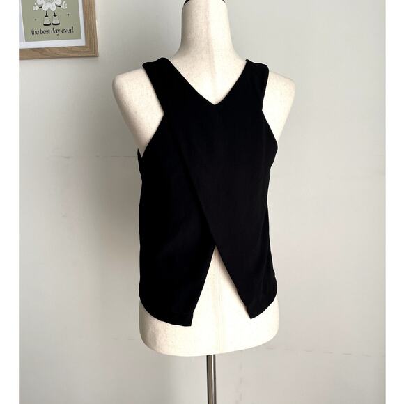 Lulus Party Time Sleeveless Top Size S Black High Neck Crossover Open Tulip Back - Picture 4 of 14